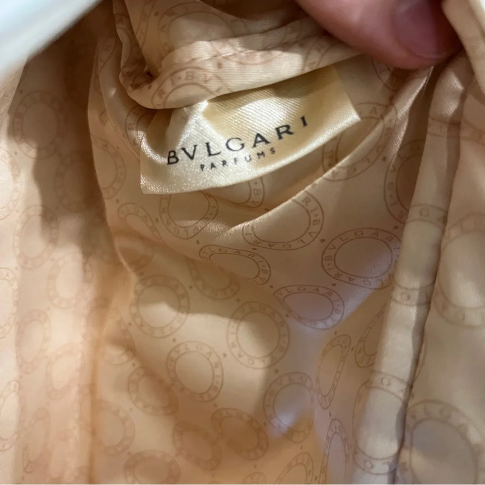 BVLGARI Cosmetics Case white with gold zipper
